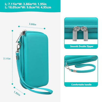 Supmay Hard Carrying Case Compatible with Nintendo DS Lite NDSL, Gameboy Advance Games Storage Holder Travel Bag with Mesh Pocket for USB Charging Cable, Stylus, Earphones, Game Cartridge, Green - color: Green