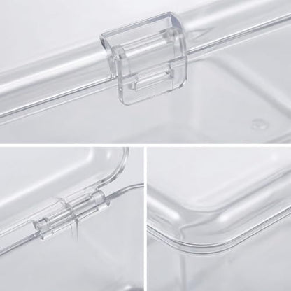 4 Pack Clear Plastic Card Deck Box Playing Card Storage Cases Blank Deck Boxes, Standard Size Holders for Game Cards Trading Cards and Small Accessories Home Organization