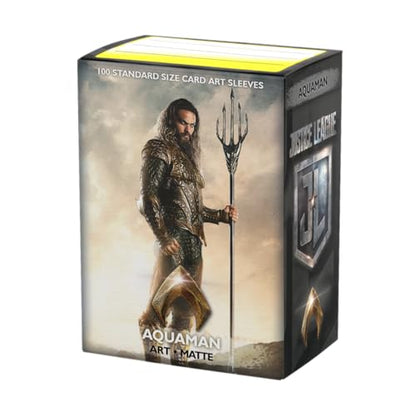 Dragon Shield | Matte Art Sleeves | 100 CT - Smooth & Tough Premium TCG Sleeves | Compatible with Pokemon, One Piece & Magic the Gathering | Aquaman Justice League - color: Justice League - Aquaman