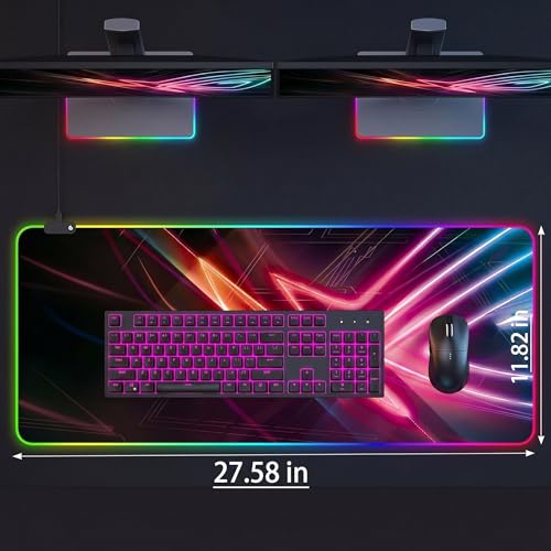 Gaming Led Luminous Mouse Pad, RGB Keyboard Pad, Non-Slip Mouse Pad, Computer Accessories - color: ROG4