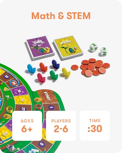 SimplyFun Whirly’s World - Educational Board Game for Kids - Math Game to Teach Concept of Even & Odds - 2-6 Players, Ages 6 & Up - style: Whirly’s World