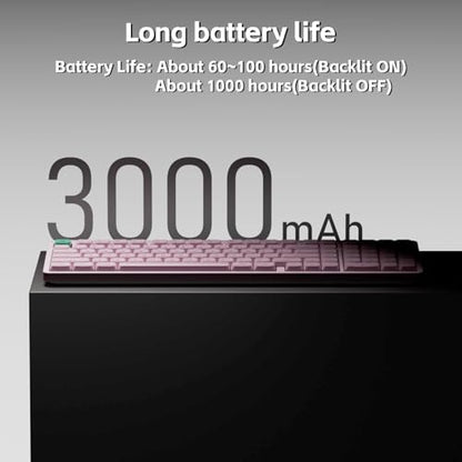 NuPhy Node100 Wireless Mechanical Keyboard, Hot Swappable Custom Low Profile Keyboard, 103 Keys Computer Gaming Keyboards, Supports Touch Gestures, PBT Keycaps, RGB Backlit, Bluetooth/2.4GHz/USB-C - color: Pink, size: Low-profile Red Nano Switch