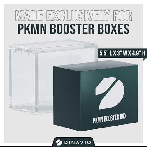 Dinavio Crafthouse PKMN Booster Box Case Acrylic Display Stackable 3 Pack - 8mm + 5mm Ultra Thick Acrylic - PKMN Booster Box Case Protector - Compatible with PKMN Booster Boxes (3 Pack) - size: PKMN Booster Box Case (3 Pack)