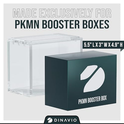Dinavio Crafthouse PKMN Booster Box Case Acrylic Display Stackable 3 Pack - 8mm + 5mm Ultra Thick Acrylic - PKMN Booster Box Case Protector - Compatible with PKMN Booster Boxes (3 Pack) - size: PKMN Booster Box Case (3 Pack)