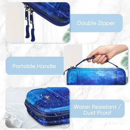 FINTIE Carrying Case for Nintendo Switch / Switch OLED Model (2021) | Shockproof, Hard Shell Protective Cover, Portable Travel Storage Bag, 10 Game Card Slots & Inner Pocket - color: starry sky