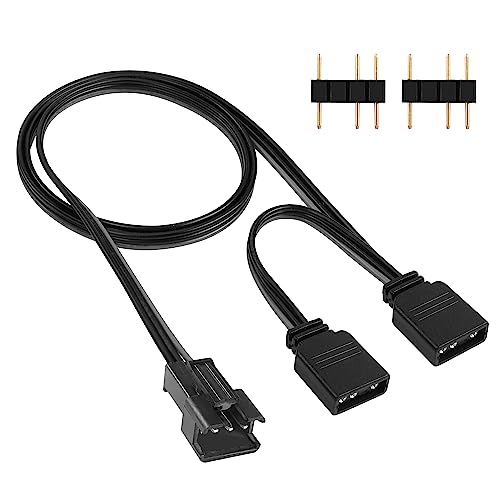 YACSEJAO Adapter Cable for 5V 3-Pin 1.6FT/50CM MSI Mystic Light Gigabyte RGB Fusion Connect to Any SM Connector Digital RGB LED Cable for Motherboard
