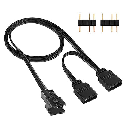 YACSEJAO Adapter Cable for 5V 3-Pin 1.6FT/50CM MSI Mystic Light Gigabyte RGB Fusion Connect to Any SM Connector Digital RGB LED Cable for Motherboard