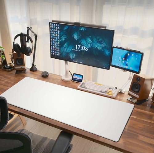 White Mouse Pad Extended Large Gaming Mousepad XL Big Long Oversized Desk Mat Stitched Edges 31.5 X 11.8 Inch for Home Office - color: Black3