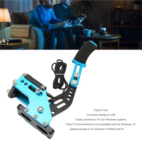 GOWENIC USB Handbrake, Sim Racing Game Hand Brake 64 Bit 2 in 1 Handbrake for ONE, Series S X PC with G920, for, iRacing Setup Use (Blue) - color: Blue