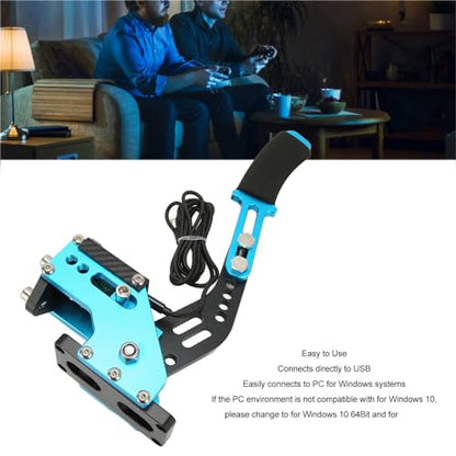 GOWENIC USB Handbrake, Sim Racing Game Hand Brake 64 Bit 2 in 1 Handbrake for ONE, Series S X PC with G920, for, iRacing Setup Use (Blue) - color: Blue