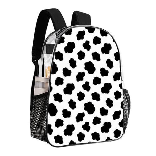 Waterproof Large Clear Beach Backpack Holds Towels Water Bottles | Stadium Approved, Cow Print, See Through, Transparent Daypack, for Work Travel Sporting Events - color: Pattern (508)