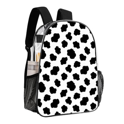 Waterproof Large Clear Beach Backpack Holds Towels Water Bottles | Stadium Approved, Cow Print, See Through, Transparent Daypack, for Work Travel Sporting Events - color: Pattern (508)