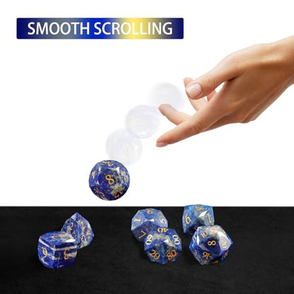 Unique Gemstone Dice Set 7PCS, Handmade Natural Stone Polyhedral DND Dice with Premium Gift Case for Board Game Lovers Birthday Gift - color: Zs-qj