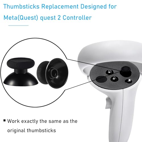 1 Pack Thumbsticks Replacement for Meta Oculus Quest 2 Controller, Custom Analog Joystick Thumb Sticks Repair Kit Buttons for Meta Quest 3, for Meta Quest Pro - size: Black - 1PCS