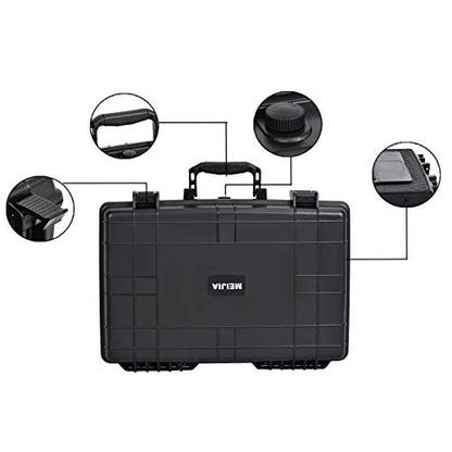 MEIJIA Waterproof Hard Camera Case,Hard Laptop Case,Hard Case with Customizable Fit Foam Included,Fit for Laptops,camera,lens(Black, 19.78"X13.93"X4.68") - size: 19.78"X13.93"X4.68"