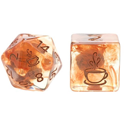 Poly Set - Coffee Dice (7) - style: Coffee