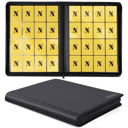 16 Pocket Card Binder,1280 Pockets Ringless Trading Card Binder,Premium Zipper Card Album Folder for TCG,MTG,Game&Sports Cards(BLACK)