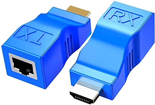 Eanetf HDMI to RJ45 Extender, HDMI to RJ45 Ethernet Network Converter Over by Cat5-e/6 Cable Splitter 1080p up to 30m/98ft Repeater for HDTV HDPC PS4 STB