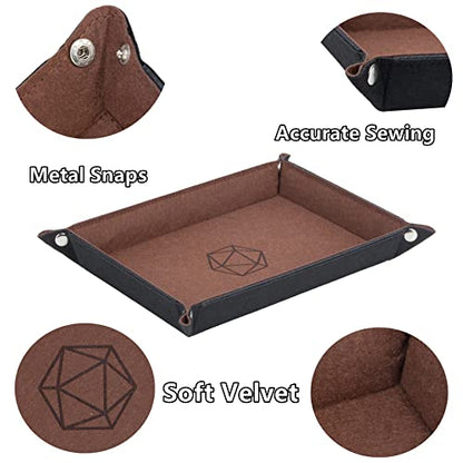8-Pack Felt Dice Trays for DND, RPG, MTG, Folding Design (Rectangle) - color: Rectangle