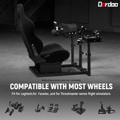 Dardoo Flight Game Cockpit With Blackseat Racing Simulator Mount, Compatible With Thrustmaster T150 HOTAS WARTHOG, Not Included Throttle,Joystick,Pedals