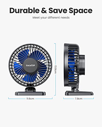 Gaiatop USB Desk Fan, Small But Powerful, Personal Portable Quiet 3 Speeds, Adjustable Mini Table Desktop fan for Cooling Home Office Car Summer Travel Gifts Blue - color: Blue