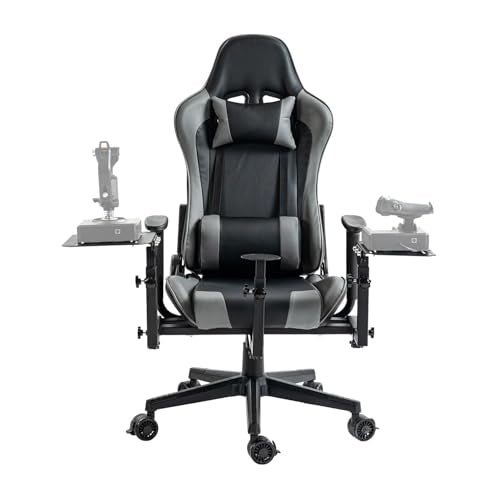 Anman Removable Flight Simulator Cockpit with Racing Seat Compatible with Logitech G25 G27 G920 G923,for Thrustmaster T300RS TX A10C Metal Warthog Gear,for Fanatec,Detachable Simulation Stand