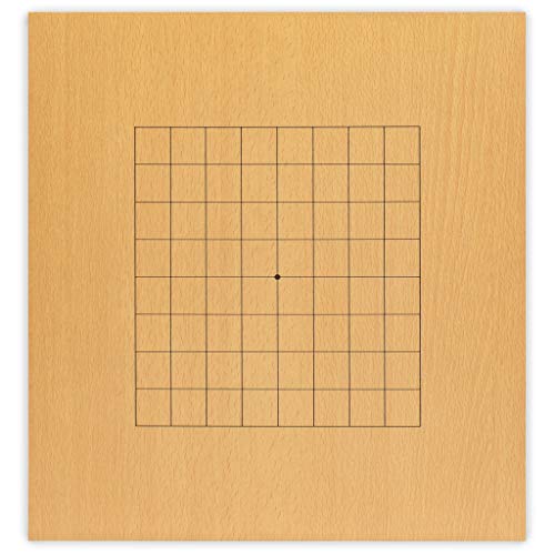 Yellow Mountain Imports Beechwood Veneer (0.4-Inch) Etched Beginner's Reversible 9x9/13x13 Go Game Set Board with Double Convex Melamine Stones - Classic Strategy Board Game (Baduk/Weiqi)
