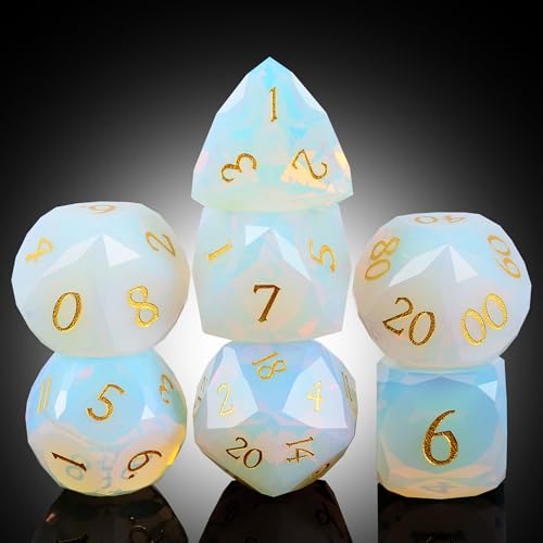 DNDND Opal Multifacted DND Dice Set for Dungeons and Dragons Tabletop Gaming, Collectors | Premium Gift Box & Durable Design (Opal) - color: Opal