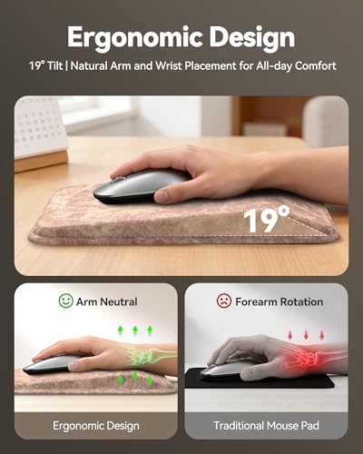 Ergonomic Mouse Pad with Wrist Rest, Mousepad with Wrist Support with Built-in Memory Foam and Ergonomic Slope Design Relieves Carpal Tunnel Syndrome Pain，Desk Computer Office Gaming Mouse Pads - color: Yellow