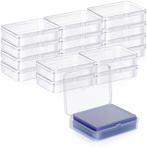16 Pcs Toploader Storage Box for 3" x 4" 35pt Rigid Card, Trading Card Storage Box Holds 15 Baseball Card Case for Game Cards Storage ﻿ (16)