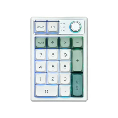 Gasket Creamy Mechanical Numpad Programmable Keypad RGB LED Backlit | Wireless 2.4G/Bluetooth/Wired USB-C Hot Swappable Macro Number Pad Rechargeable Numeric Keyboard Metal Knob, Botanic Garden - color: Botanic Garden