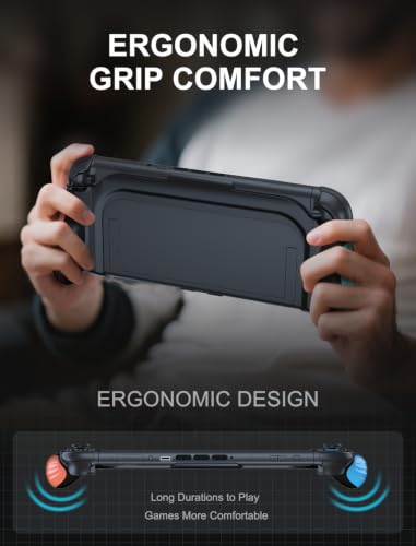 JUSPRO Dockable Grip Case for Nintendo Switch 2, Ergonomic Handheld Protective Cover Accessories with Quick-Release Joy-Con Design - color: BK