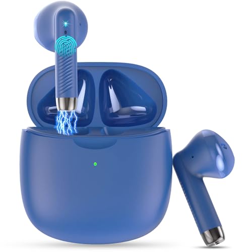 Wireless Earbuds, Bluetooth 5.4 Earbuds Stereo Bass, Bluetooth Headphones | in Ear Noise Cancelling Mic, Earphones IP7 Waterproof Sports, 32H Playtime USB C Charging Case Blue Ear Buds for Android iOS - color: Glossy Blue