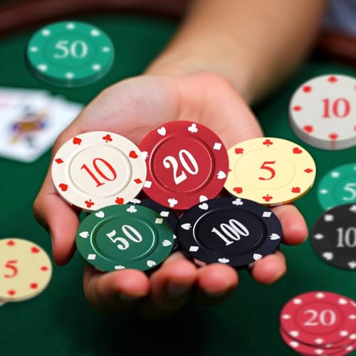 ZLIXING 3 Pcs Dice with 50 Pcs Poker Chips Games Set | Family board games, funny party stuff, cool travel gadgets