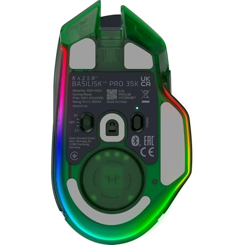Razer Basilisk V3 Pro 35K Wireless Gaming Mouse, Phantom Green | HyperScroll Tilt Wheel, 35K DPI Optical Sensor Gen 2, 13 Customizable Controls, RGB, Optical Switches Gen 3, 140 Hr Battery - color: Phantom Green