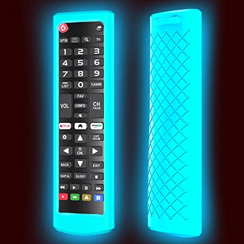 Case for LG TV Remotes, Cover for LG Smart TV Remote Control AKB75095307 AKB75375604 AKB74915305 Original, Replacement Silicone Skin Sleeve Glow in The Dark Blue - color: Sky Blue