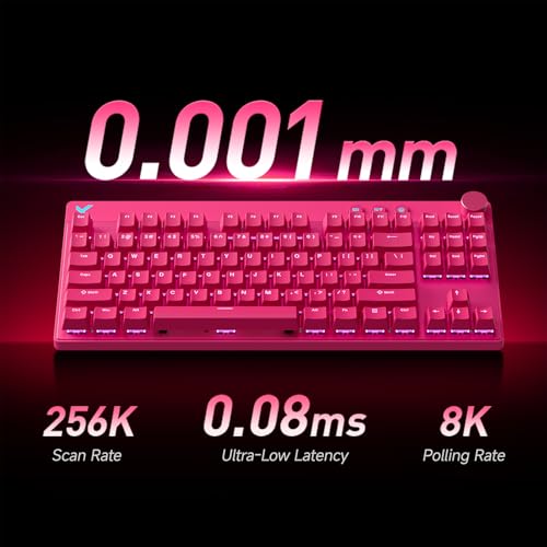 MCHOSE Mix 87 TKL Wired Gaming Keyboard Magnetic Switch Hall Effect Keyboards Rapid Trigger SOCD 8K Polling Rate Volume Knob Adjustable Actuation Point RGB Lighting HotSwap Black Apollo Switch - color: Black-Apollo TTC