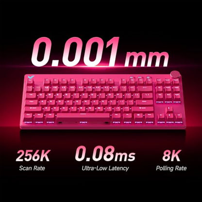 MCHOSE Mix 87 TKL Wired Gaming Keyboard Magnetic Switch Hall Effect Keyboards Rapid Trigger SOCD 8K Polling Rate Volume Knob Adjustable Actuation Point RGB Lighting HotSwap Black Apollo Switch - color: Black-Apollo TTC