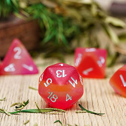 Lesbian-Pride DND Dice Set Matte Flag D&D Dice for RPG Board Games | Homosexual Flag, Leather Storage Bag, for Dungeons and Dragons Role Playing Games - color: Flag-lesbian-pride(matte)