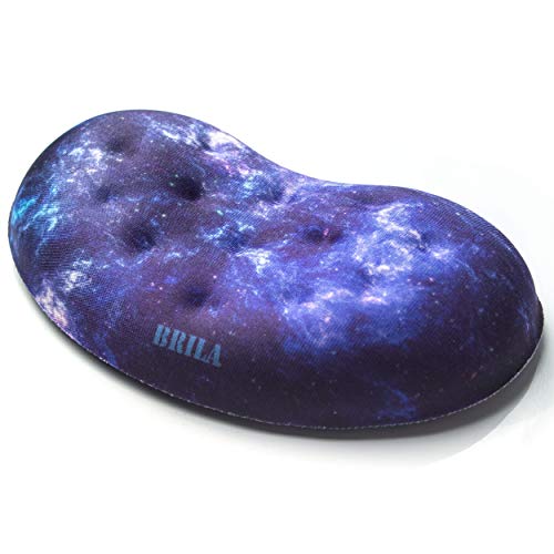 BRILA Ergonomic Memory Foam Mouse Wrist Rest Support Pad Cushion for Computer, Laptop, Office Work, PC Gaming - Massage Holes Design - Wrist Pain Relieve (Nebula Galaxy Space) - color: Nebula Mouse Wrist Rest