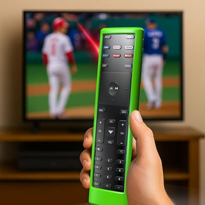 2PACK Case Cover for VIZIO XRT136 / XRT140 Smart TV Remote Control Silicone Skin Sleeve with Lanyard Glow in The Dark Green Blue - color: Green and Blue