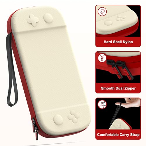 STARTRC GAMES Slim Carrying Case for Nintendo Switch 2 2025, Hard Shell Travel Case with 12 Game Card Slots, Portable Carry Bag for Switch 2 Console White & Red - color: White & Red