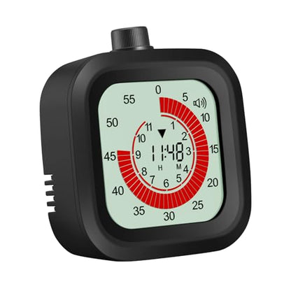 Digital Visual Timer for Kids 12hours Countdown countup Kitchen Timer Student Timer Gym Timer (Black) - color: Black