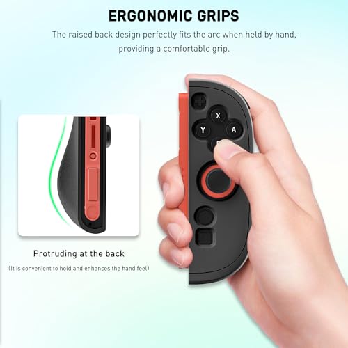 GLDRAM Case for Nintendo Switch 2 Joycon Controller, Soft Silicone Skin Protective Cover Shell with 2 Thumb Grips for Joycon 2 - Black - color: Black
