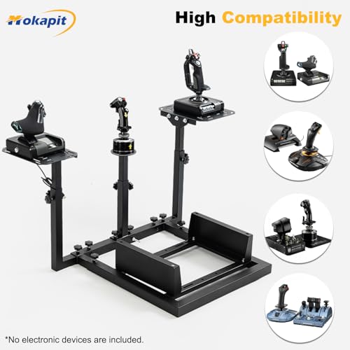 Mokapit Flight Racing simulator Cockpit best steering wheel Sturdy Fit for Logitech/Thrustmaster G29 G920, Hotas Warthog T80 T150, Adjustable race car seat Controllers Not Included