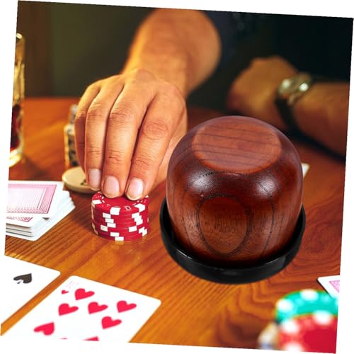 BESPORTBLE Professional Dice Cup Set Box Dice Holder for Shut The Box Game Bar Ktv Wooden Storage Case Rounded Corners