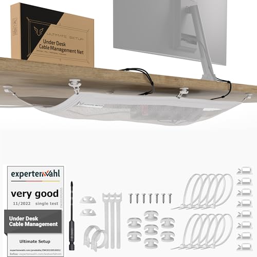 Cable Management net - Under Desk Wire Management - Flexible Under Desk Cable Management Tray White - color: White