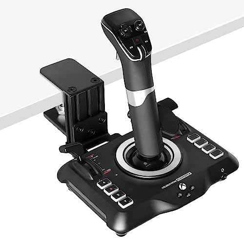 Hikig Steel Clamp-on Flight Stick Desk Mount Bracket Designed for Turtle Beach VelocityOne Flightstick & Logitech G Extreme 3D Pro Joystick, Adjustable Desk Mount Holder (Flight Stick Not Included)