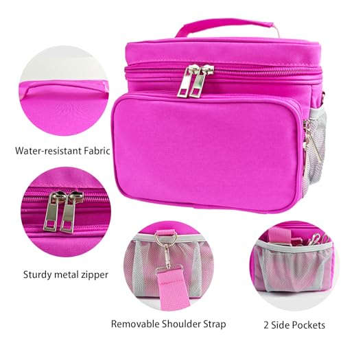 Travel Carrying Case Compatible with Yoto Player Bluetooth Speaker and Headphone Accessories, Card Holder Holds up to 80 Cards with Shoulder Strap, Bag Only (Purple Pink) - color: Purple Pink