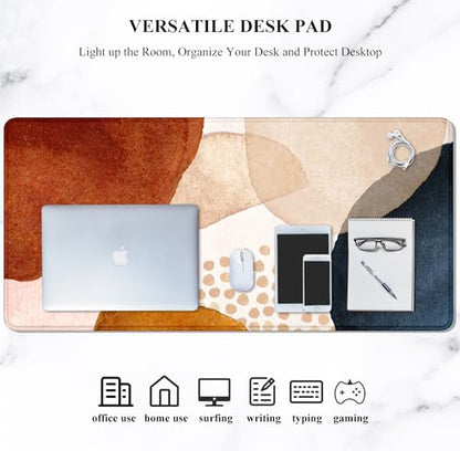 Auhoahsil Large Mouse Pad, XXL Desk Pad, Extened Mousepad 31.5" x 11.8", Non-Slip Rubber Base, Stitched Edges, Superior Surface, Gaming Keyboard Mat, Waterproof Desk Pad, Abstract Stone - color: 08 Abstract Stone, size: XL - 11.8 x 31.5 Inches